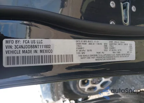 2022 Jeep Compass Trailhawk 4X4 из США, поврежденный, VIN 3C4NJDDB8NT111802